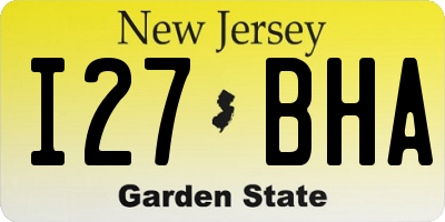 NJ license plate I27BHA