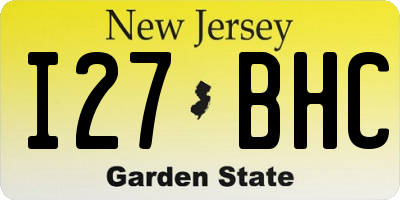 NJ license plate I27BHC