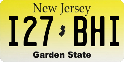 NJ license plate I27BHI