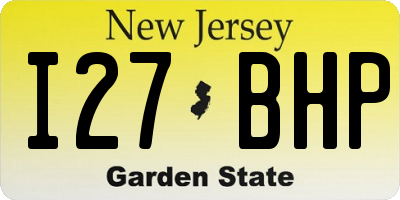 NJ license plate I27BHP