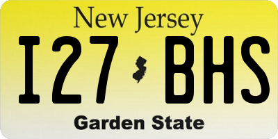 NJ license plate I27BHS