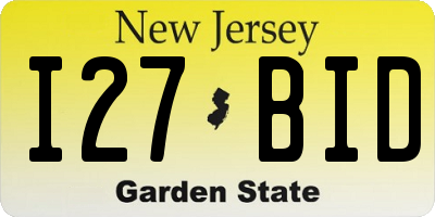 NJ license plate I27BID