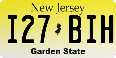 NJ license plate I27BIH