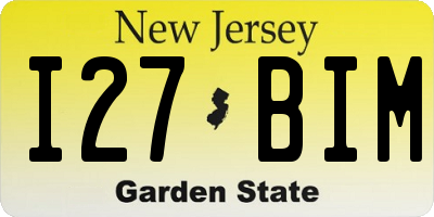 NJ license plate I27BIM