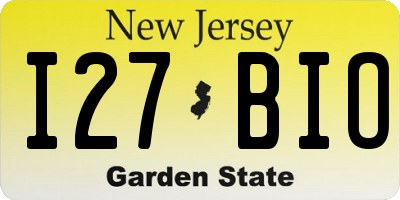 NJ license plate I27BIO