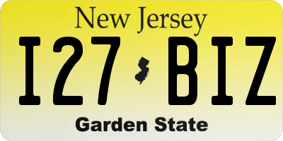 NJ license plate I27BIZ