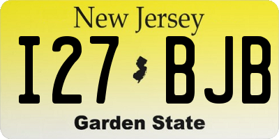 NJ license plate I27BJB