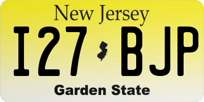 NJ license plate I27BJP