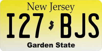 NJ license plate I27BJS