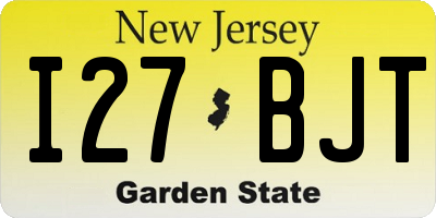 NJ license plate I27BJT