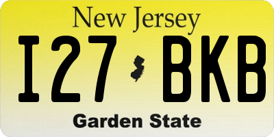 NJ license plate I27BKB