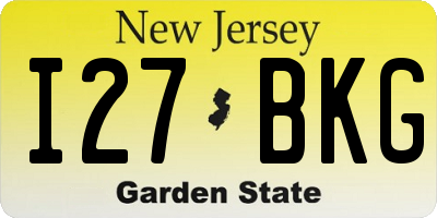 NJ license plate I27BKG