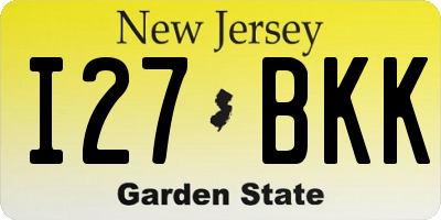 NJ license plate I27BKK
