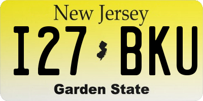 NJ license plate I27BKU