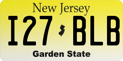 NJ license plate I27BLB