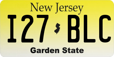 NJ license plate I27BLC