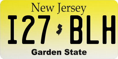 NJ license plate I27BLH