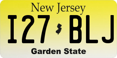 NJ license plate I27BLJ