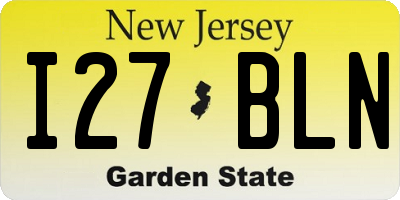 NJ license plate I27BLN