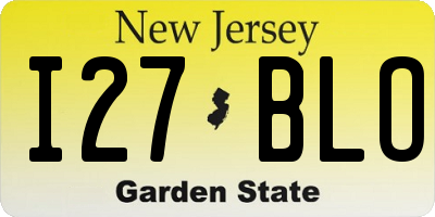 NJ license plate I27BLO