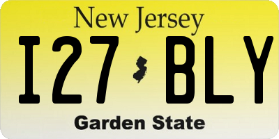 NJ license plate I27BLY