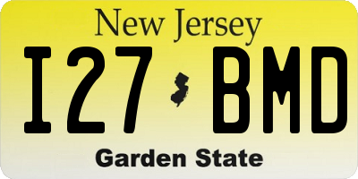 NJ license plate I27BMD
