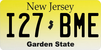 NJ license plate I27BME