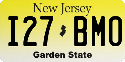NJ license plate I27BMO