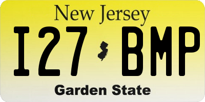 NJ license plate I27BMP