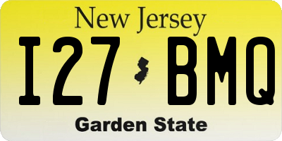 NJ license plate I27BMQ