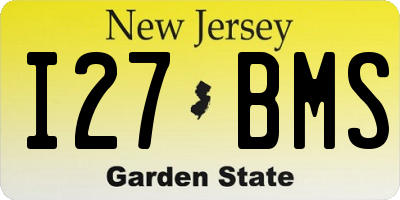 NJ license plate I27BMS