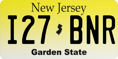 NJ license plate I27BNR
