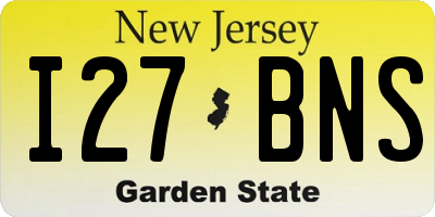 NJ license plate I27BNS