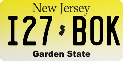NJ license plate I27BOK