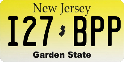 NJ license plate I27BPP