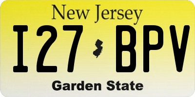NJ license plate I27BPV