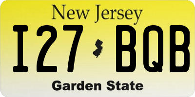 NJ license plate I27BQB