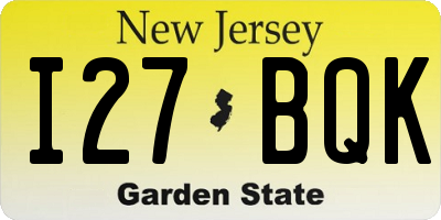 NJ license plate I27BQK