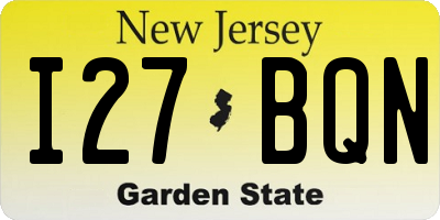 NJ license plate I27BQN