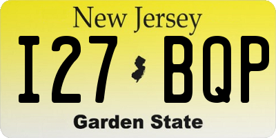 NJ license plate I27BQP