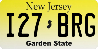 NJ license plate I27BRG