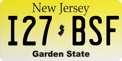 NJ license plate I27BSF