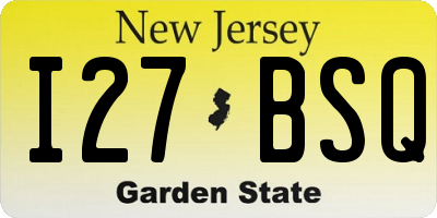 NJ license plate I27BSQ