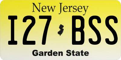 NJ license plate I27BSS