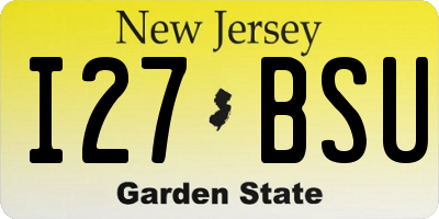 NJ license plate I27BSU
