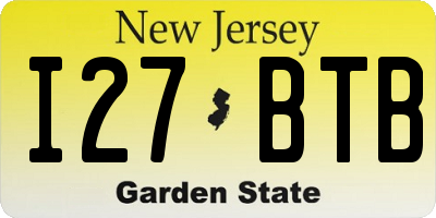 NJ license plate I27BTB