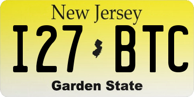 NJ license plate I27BTC