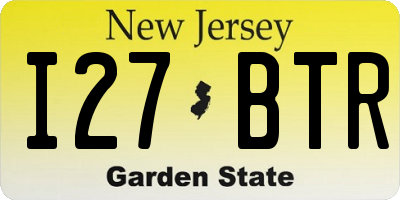 NJ license plate I27BTR