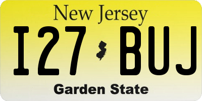 NJ license plate I27BUJ