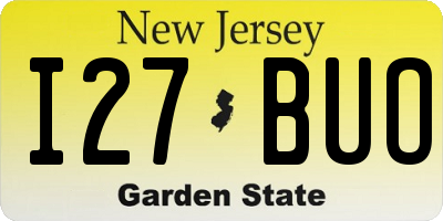 NJ license plate I27BUO